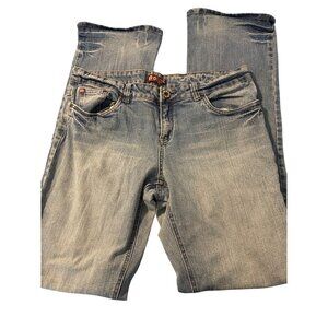 Made of True Originals Moto Woodstock Blue Denim Jeans Straight Leg Size 15